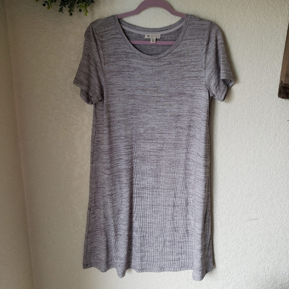 Lila Rose Gray Short Sleeve Dress with Pockets Size L